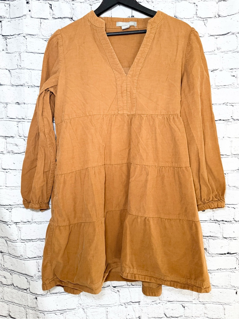 Lucky Brand. Tan corduroy dress. Size M